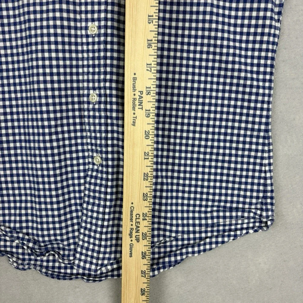 Ralph Lauren Oxford Shirt Men’s Medium Blue Gingham Check Flesh Pony Slim Fit